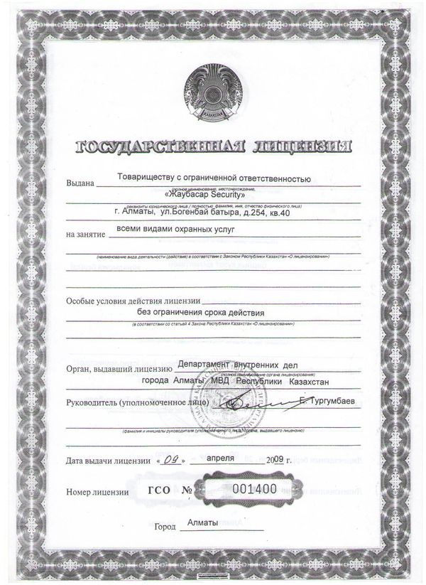 Государственные лицензии